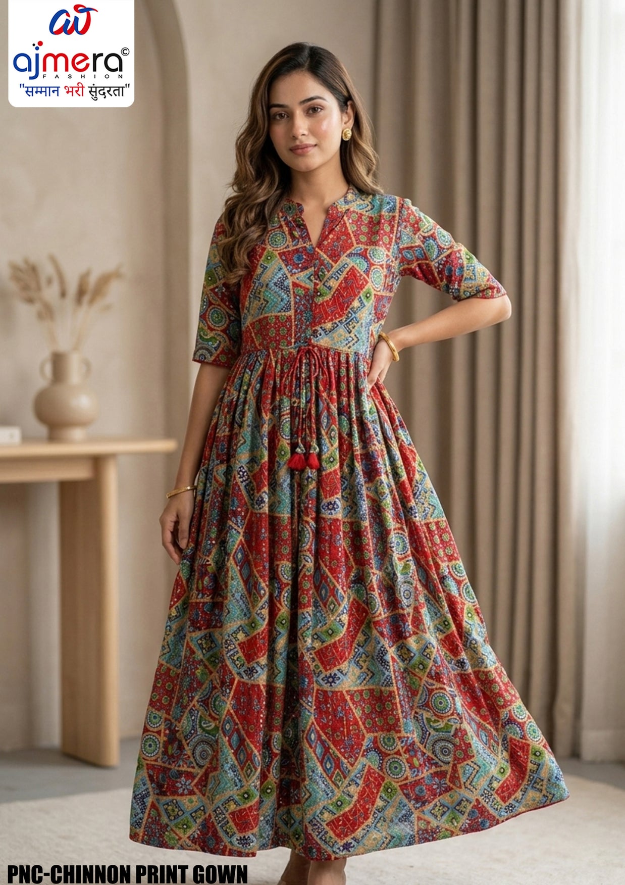 Designer Chinnon Print Gown for Women | PNC-CHINNON PRINT GOWN