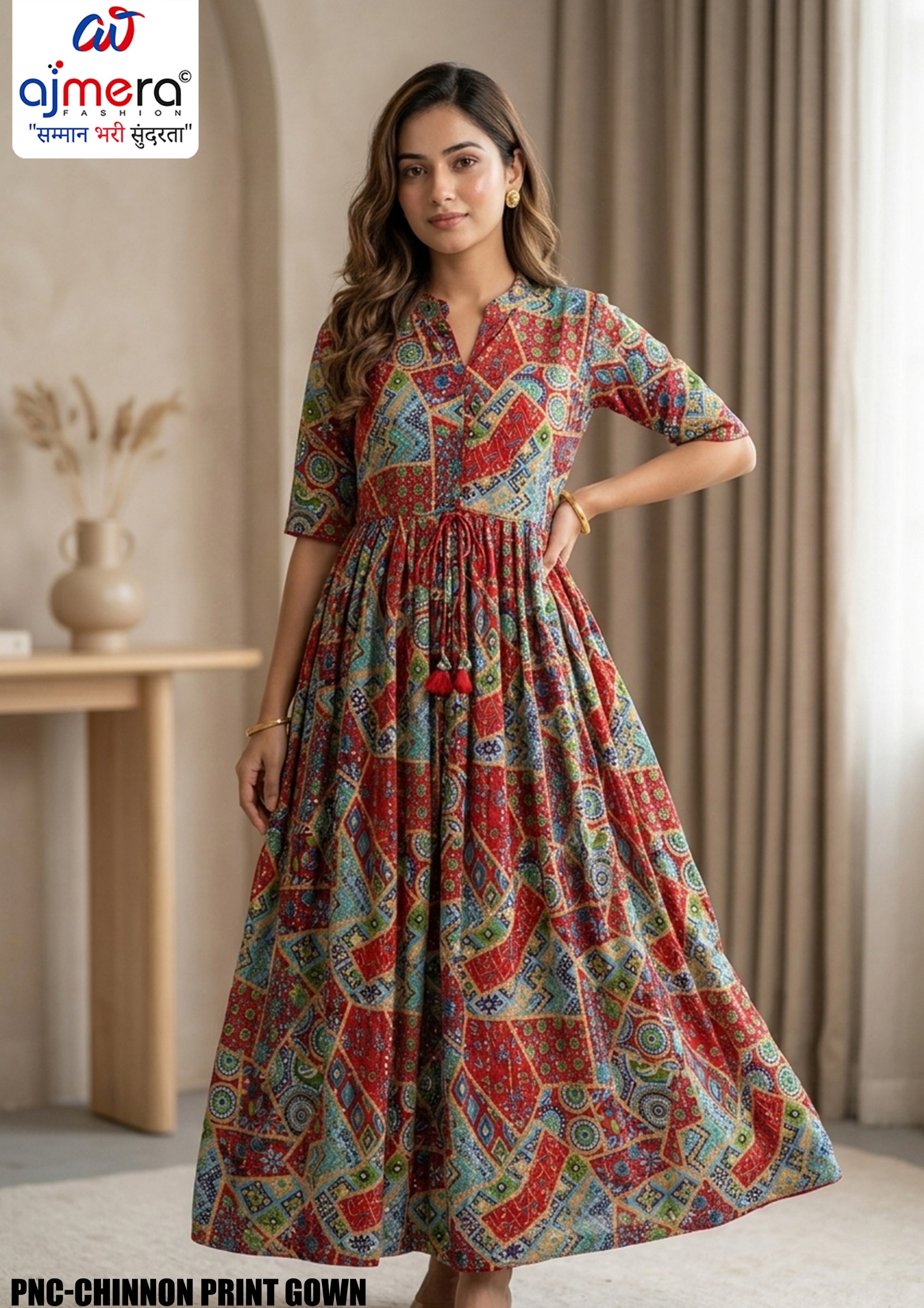 Designer Chinnon Print Gown for Women | PNC-CHINNON PRINT GOWN