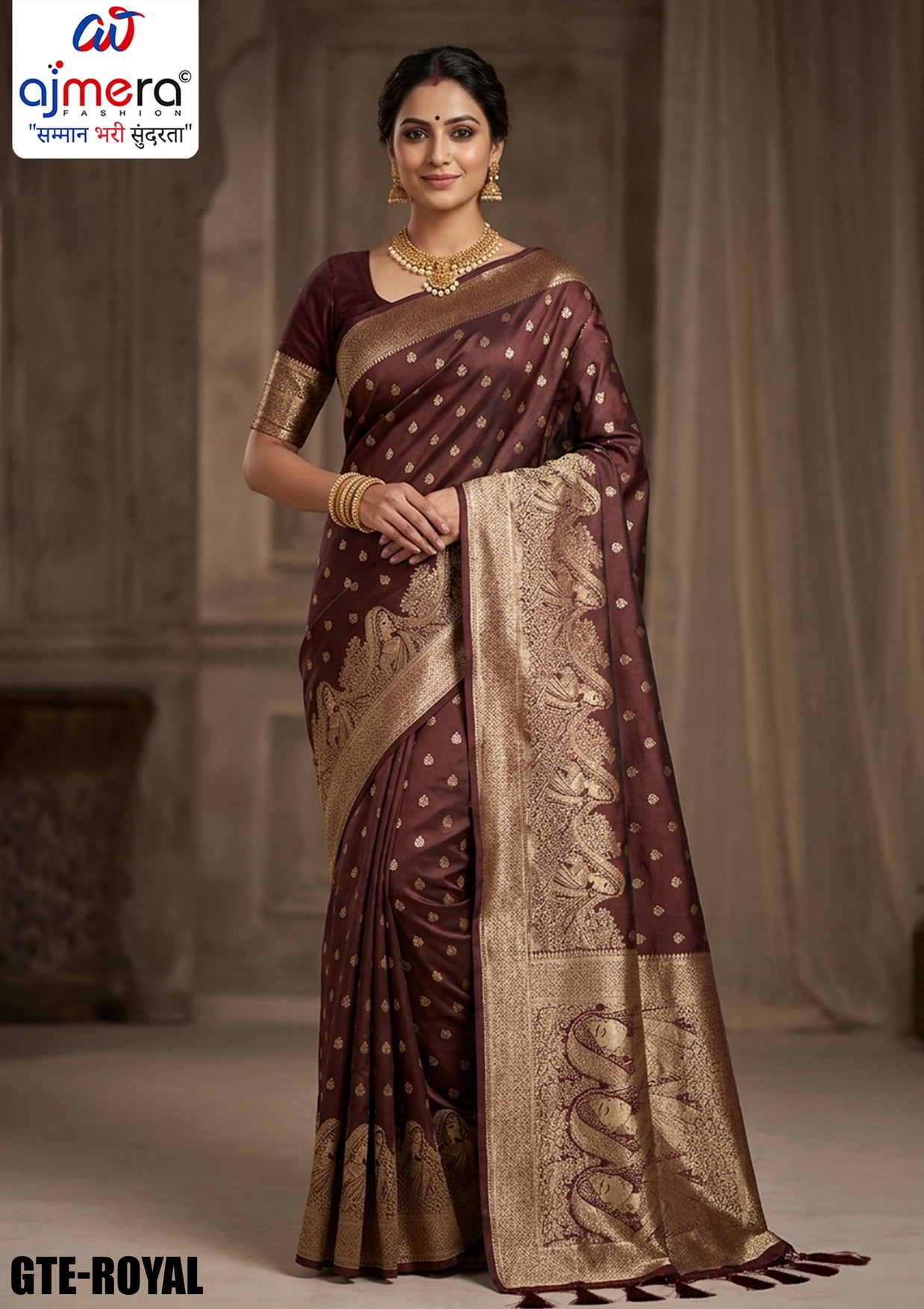 Splendid Jacquard Silk Saree With Blouse Piece | GTE-ROYAL