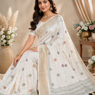Apricot Linen Saree with Blouse for Premium Ethnic and Designer Wear | ALL-APRICOT-383