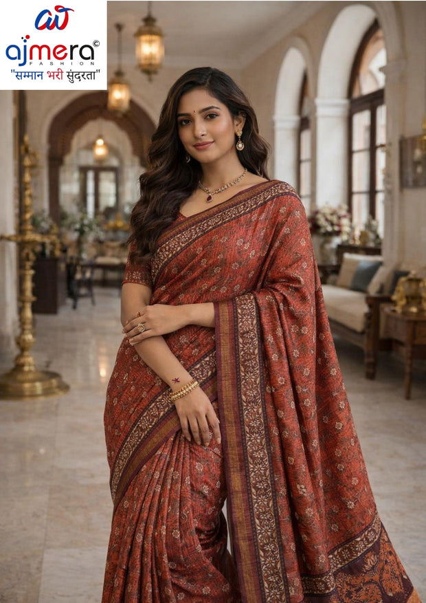 Exclusive Printed Saree with Blouse Piece for Elegant Ethnic Look | RMF-BAHURANI VOL-4