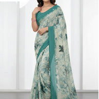 Weightless Print Loose Saree with Blouse for Premium Ethnic and Traditional Wear | TTS-SAJILI