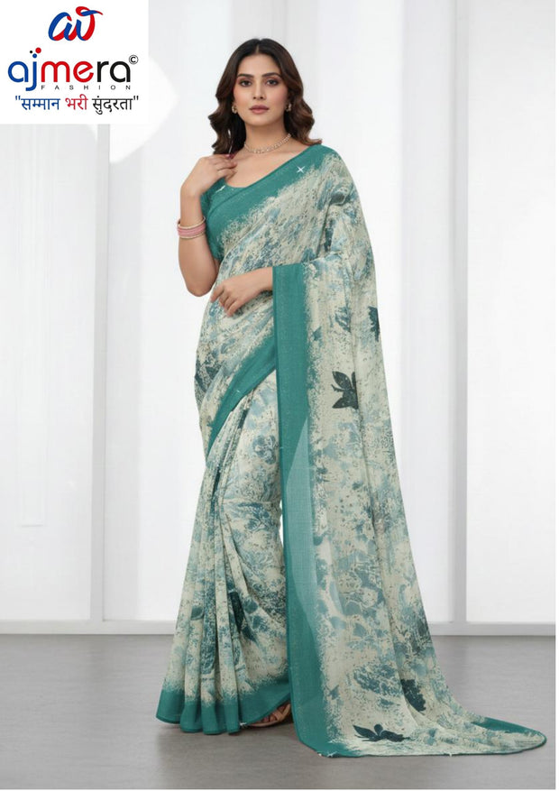 Weightless Print Loose Saree with Blouse for Premium Ethnic and Traditional Wear | TTS-SAJILI