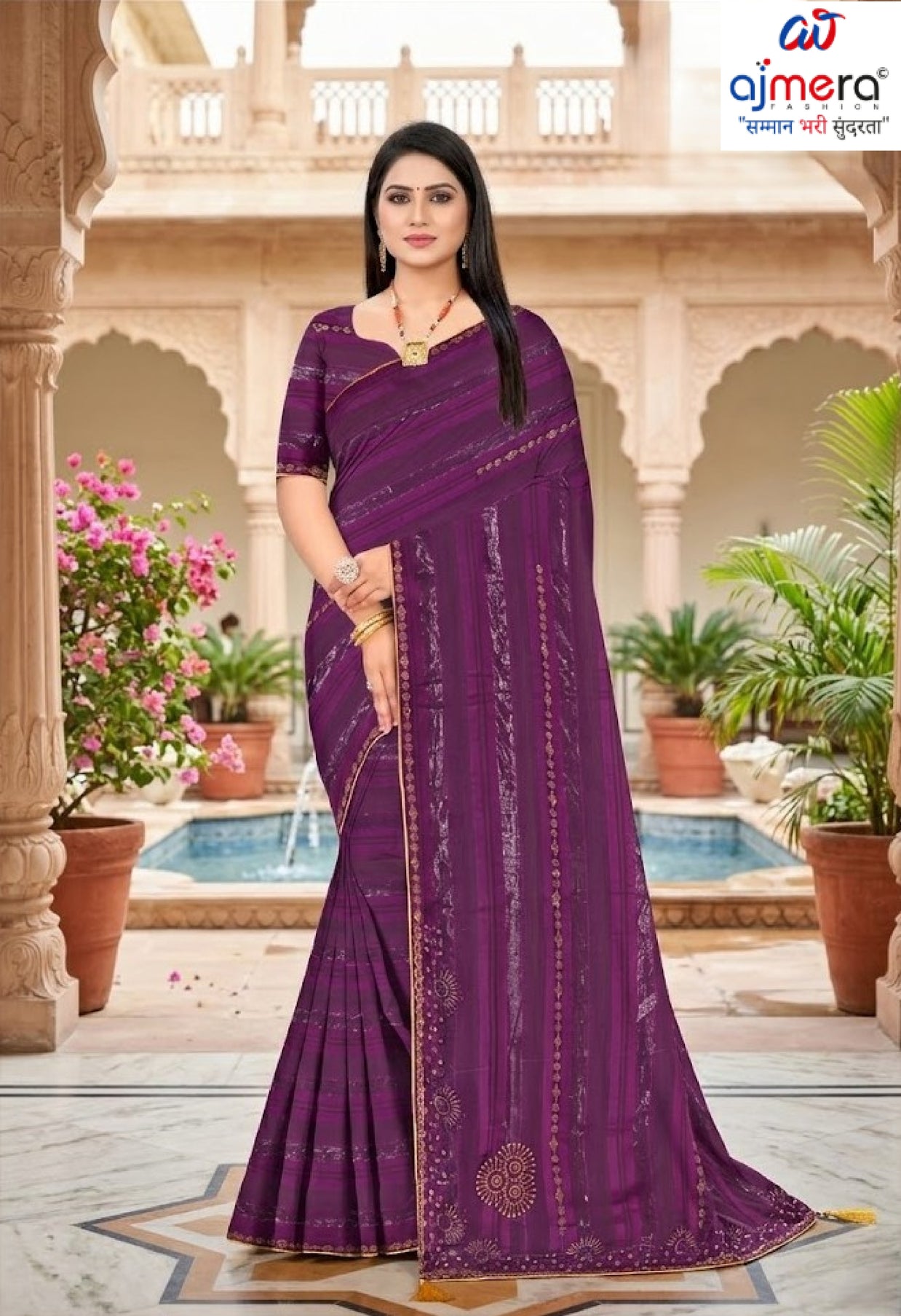 Trendy Dyed Matching Saree with Blouse Piece for Premium Ethnic and Traditional Wear | TIK-BAJIRAO