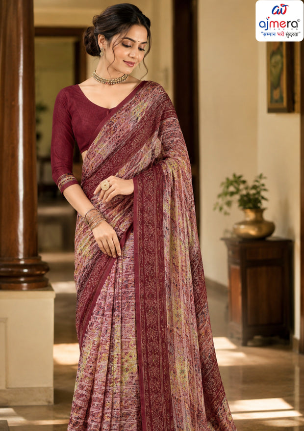Beautiful Printed Saree with Blouse Piece for Cultural Celebrations | SGR-ANUPAMA