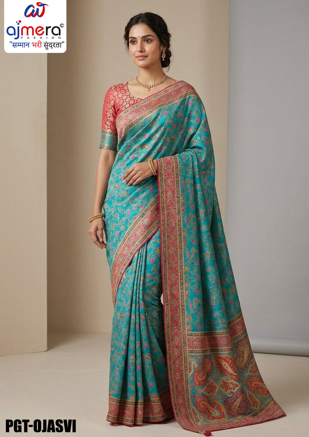 Exclusive Weave Jacquard Silk Saree With Blouse Piece | PGT-OJASVI