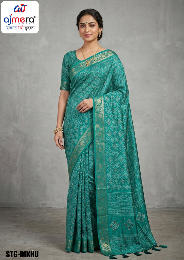 Silk Digital Printed Saree with Blouse Piece for Premium Ethnic and Traditional Wear | STG-DIKHU