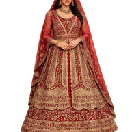 Best Net Embroidery Siroski Lehenga Manufacturer in India | SPA-836