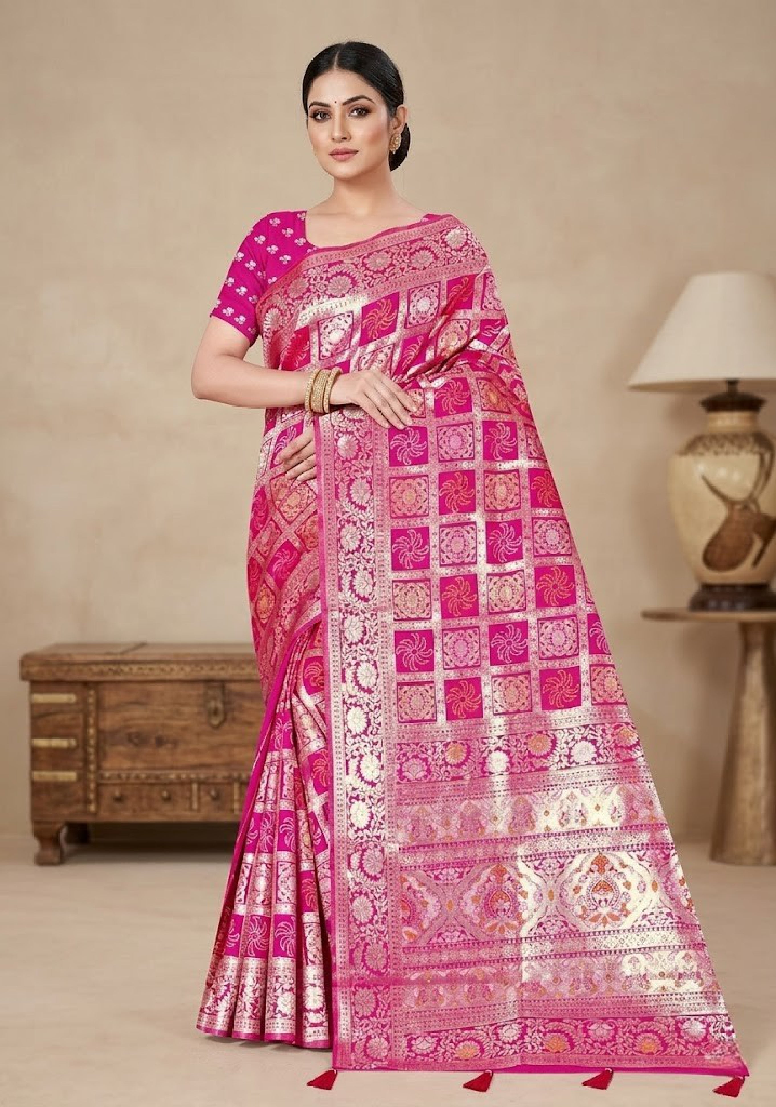 Designer Jacquard Silk Saree with Blouse Piece for Traditional Occasions | TUL-PREM PAKHI SILK VOL-06
