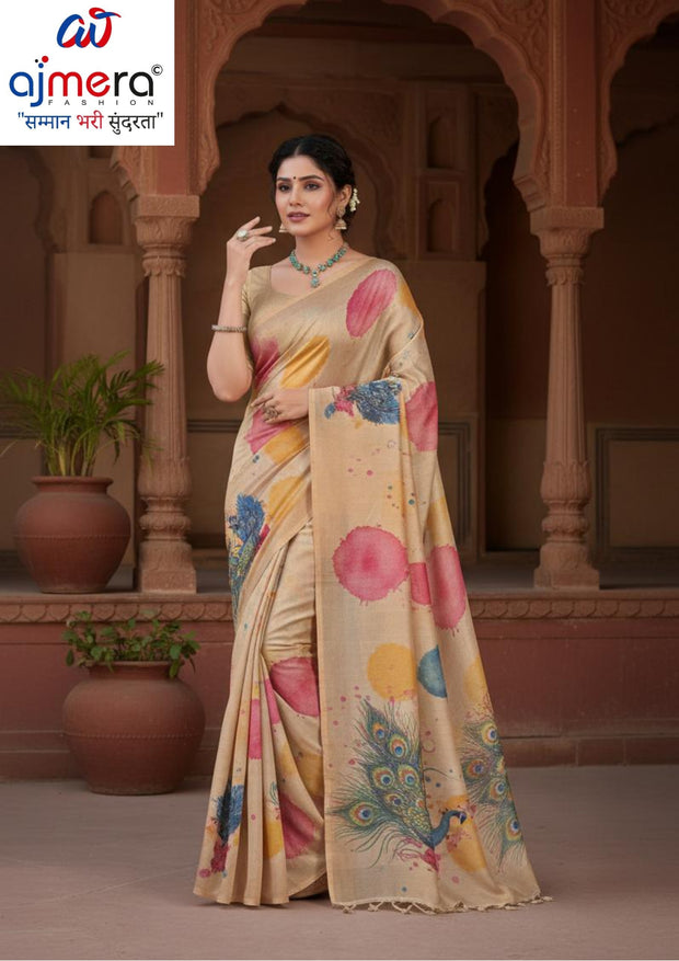 Chic Printed Saree without Blouse for Sophisticated Ethnic Style | TD-HONDA