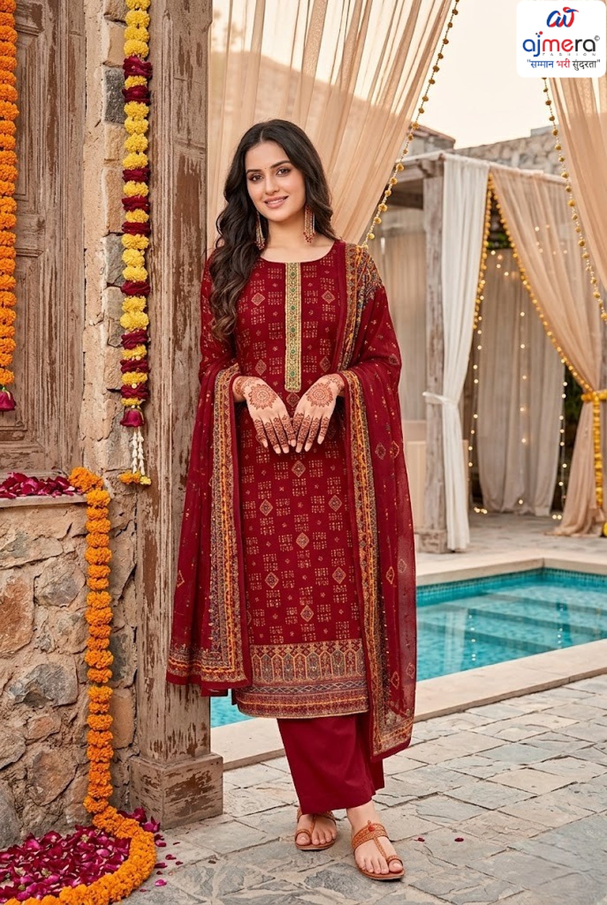 Premium Viscose Unstitched Suit Set | VAS-DESERT