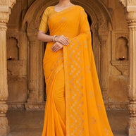 Dyed Matching Saree Supplier with Blouse Piece for Premium Ethnic and Traditional Wear | VKM-COMPANY