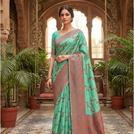 Elegant Jacquard Silk Saree with Designer Blouse Piece for Festive Elegance | DMS(M)-KESHRI SILK