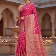Rich Jacquard Silk Saree with Blouse Piece for Sophisticated Ethnic Style | MTE-25102