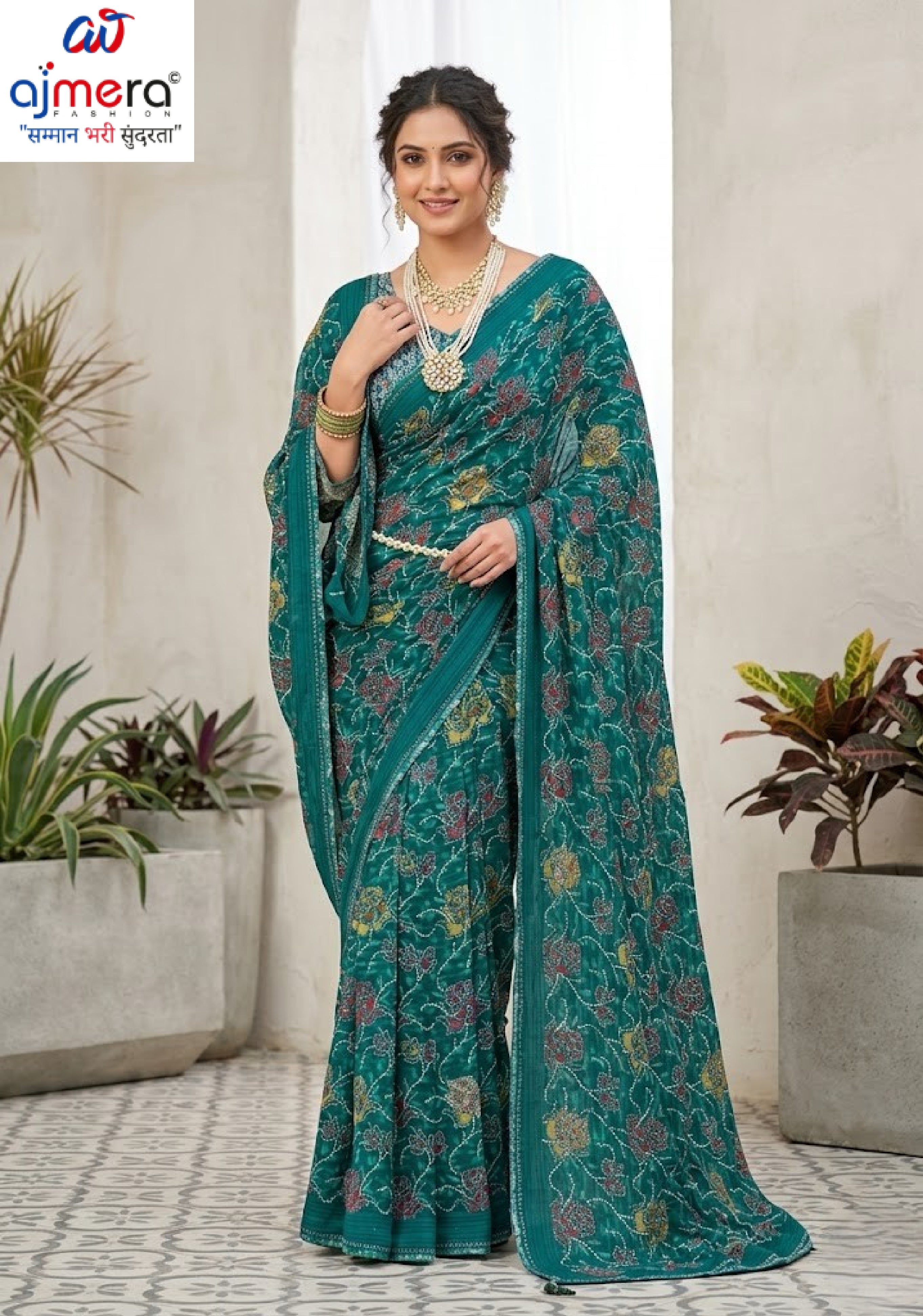 Trendy Printed Saree with Blouse Piece for Women’s Ethnic Wardrobe  | VDT-DISCO-7