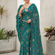 Trendy Printed Saree with Blouse Piece for Women’s Ethnic Wardrobe  | VDT-DISCO-7