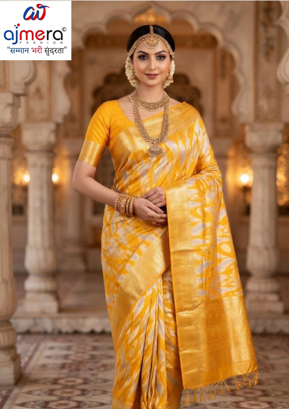 Luxury Jacquard Silk Saree without Blouse for Wedding & Party Wear | TUL-AMRIT GYAN COTTON