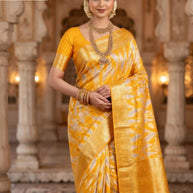 Luxury Jacquard Silk Saree without Blouse for Wedding & Party Wear | TUL-AMRIT GYAN COTTON