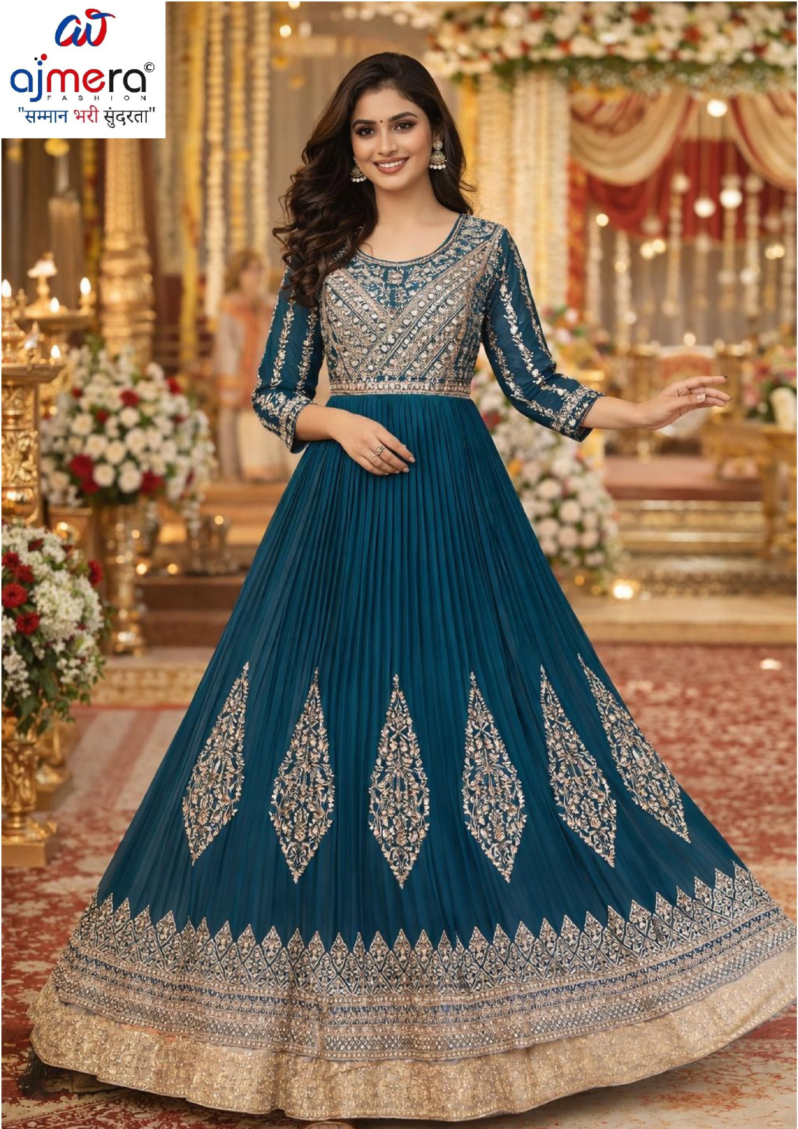 Elegant Georgette Designer Party Wear Gown for Women | KRU-BARKHA