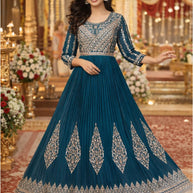 Elegant Georgette Designer Party Wear Gown for Women | KRU-BARKHA