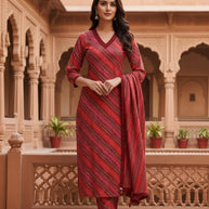 Designer Kurti Pant Dupatta Set for Women | SKH-K5191-38X46