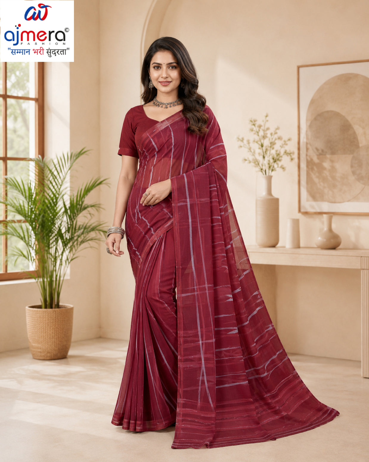 Weightless Print Loose Saree with Blouse for Premium Ethnic and Traditional Wear | CAS-DIAMOND CITY