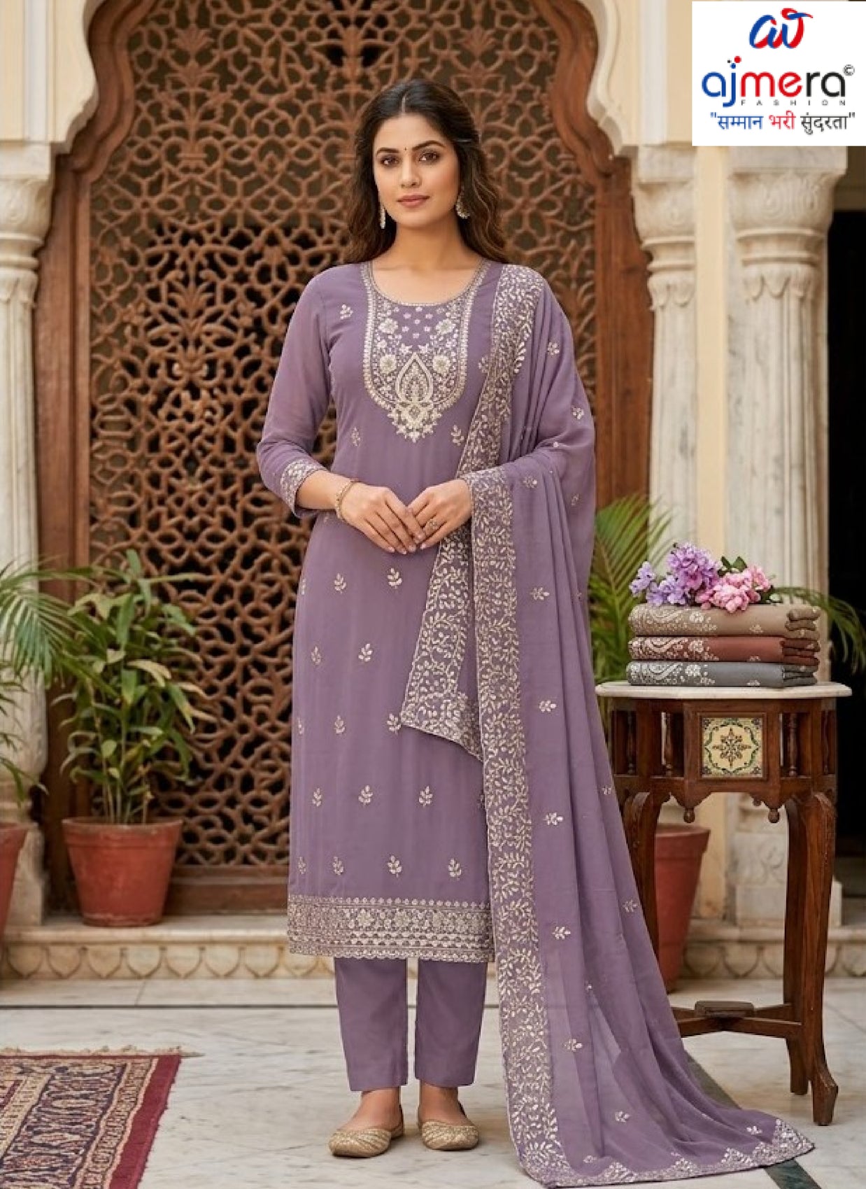Elegant Chiffon Semi-Stitched Suit | JPF-8104