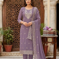 Elegant Chiffon Semi-Stitched Suit | JPF-8104