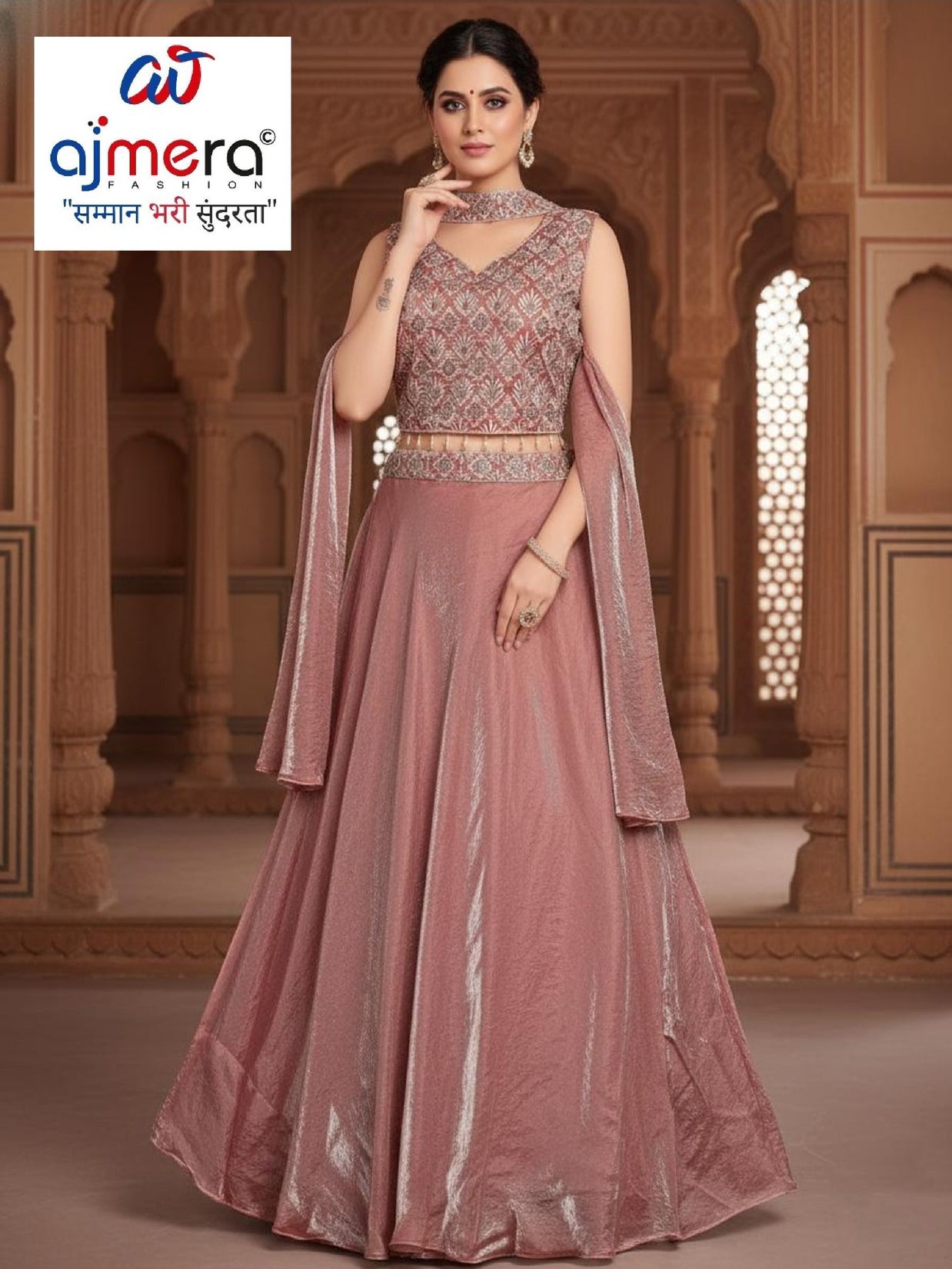 Elegant Fandy Designer Crop Top Style Party Wear Gown for Women | KTX-60 CROPTOP