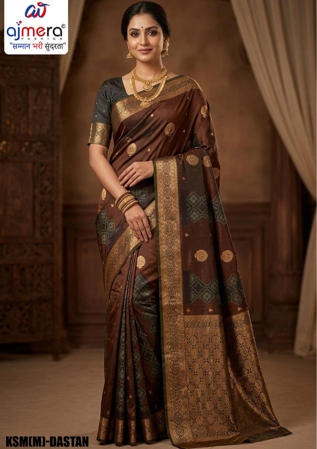Stylish Jacquard Silk Saree with Blouse Piece for Festive Collection | KSM(M)-DASTAN