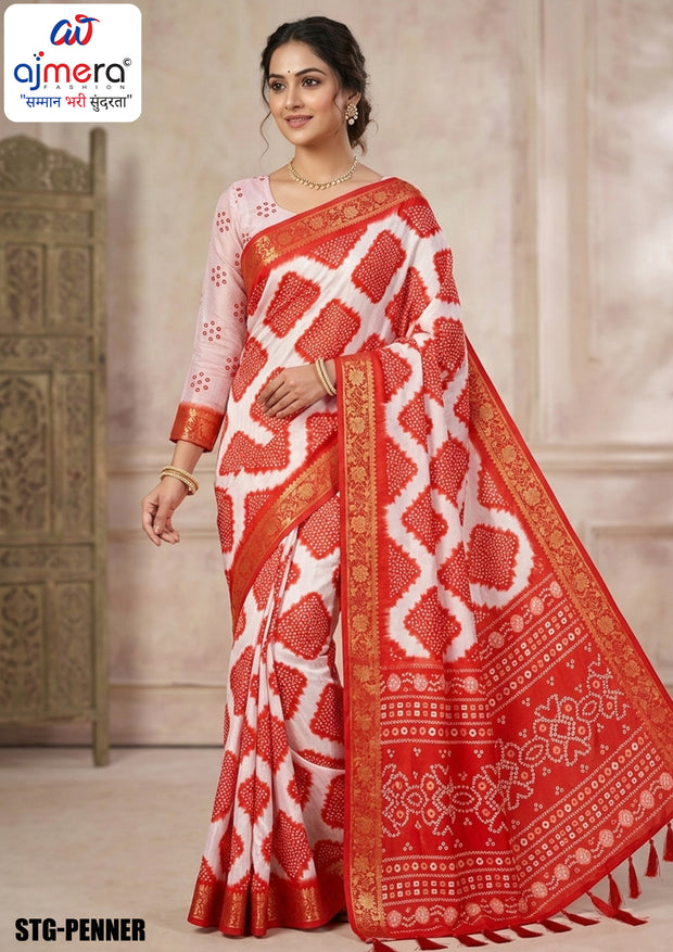 Digital Printed Saree with Blouse Piece for Premium Ethnic and Traditional Wear | STG-PENNER