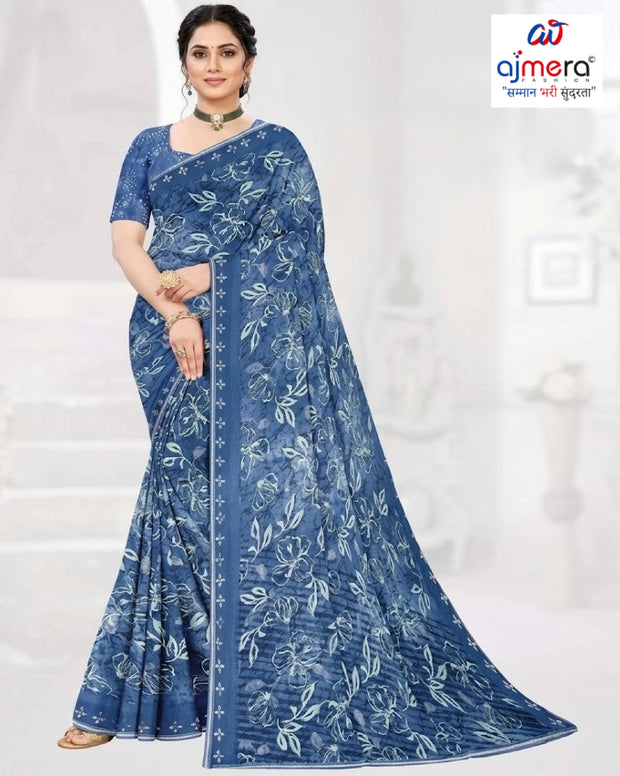 Fashionable Printed Saree with Blouse Piece for Festive Collection | GLC-LARA CHIFFION