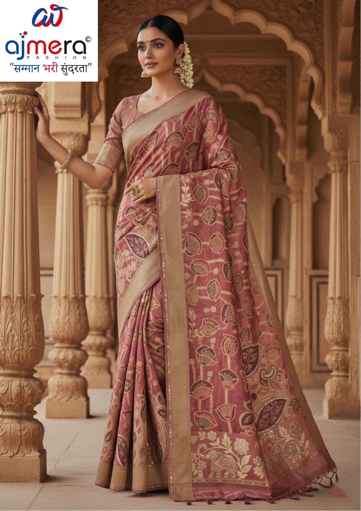 Designer Jacquard Silk Saree with Blouse Piece for Traditional Occasions | SBV-SS-5-2348