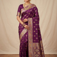 Classic Weave Jacquard Silk Saree With Blouse Piece | RIK-DURGA