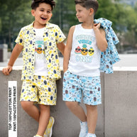 Wholesale Boys Casual T-Shirt & Shorts Co-Ord Set | TBA-4179-1