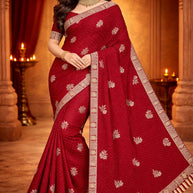 Fandy Dyed Matching Saree with Blouse Piece for Premium Ethnic and Traditional Wear | VKM-MATUKI