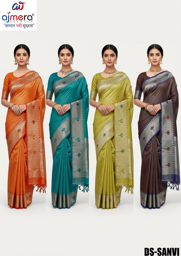 Elegant Jacquard Silk Saree with Designer Blouse Piece for Festive Elegance | DS-SANVI