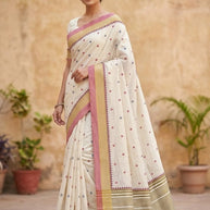 Apricot Khadi Saree with Blouse for Premium Ethnic and Designer Wear | ALL-APRICOT-45