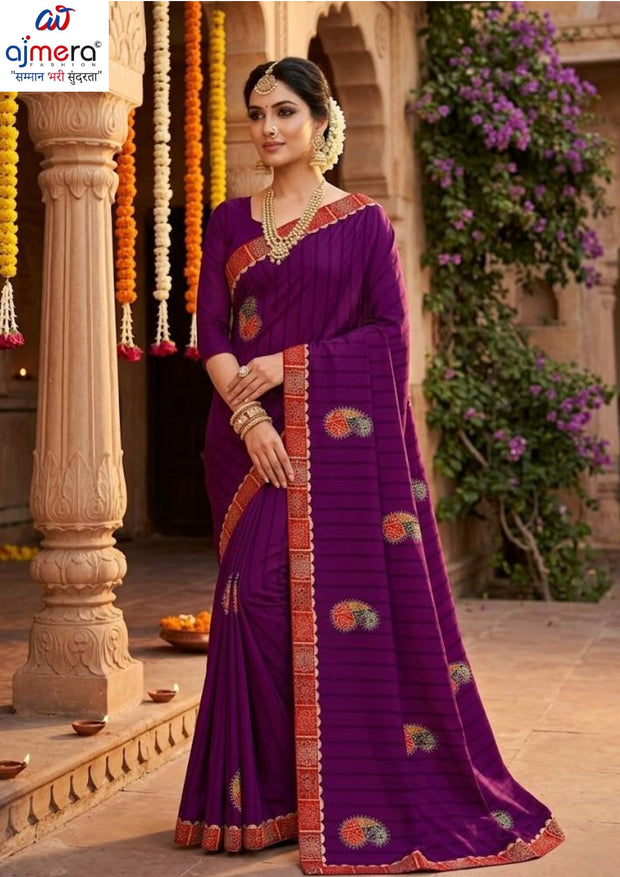 Fancy Lycra Matching Saree with Blouse Piece for Premium Ethnic and Traditional Wear | SRS-ONLY TIME