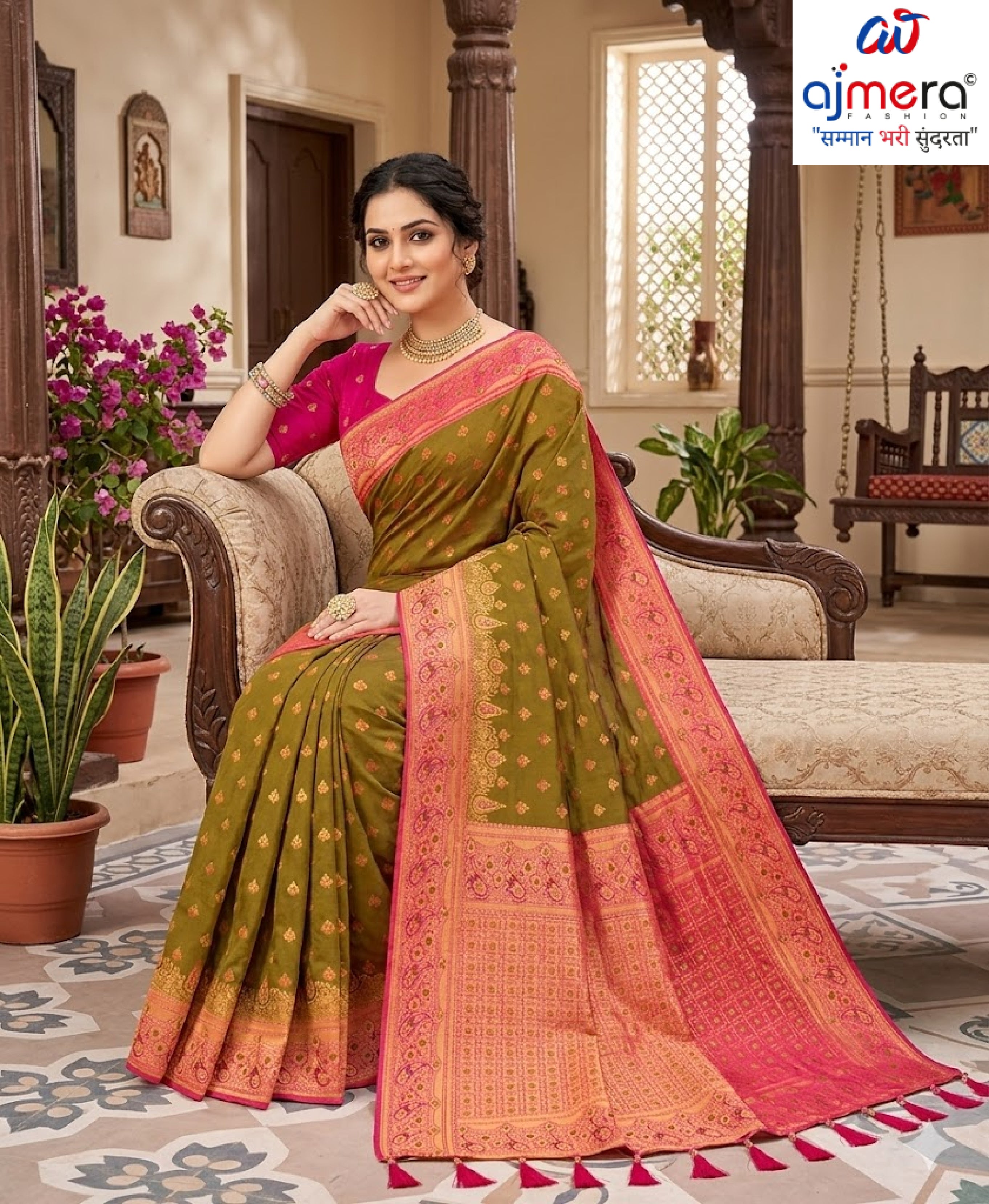 Fashionable Jacquard Silk Saree With Blouse Piece | RAL-GOKUL