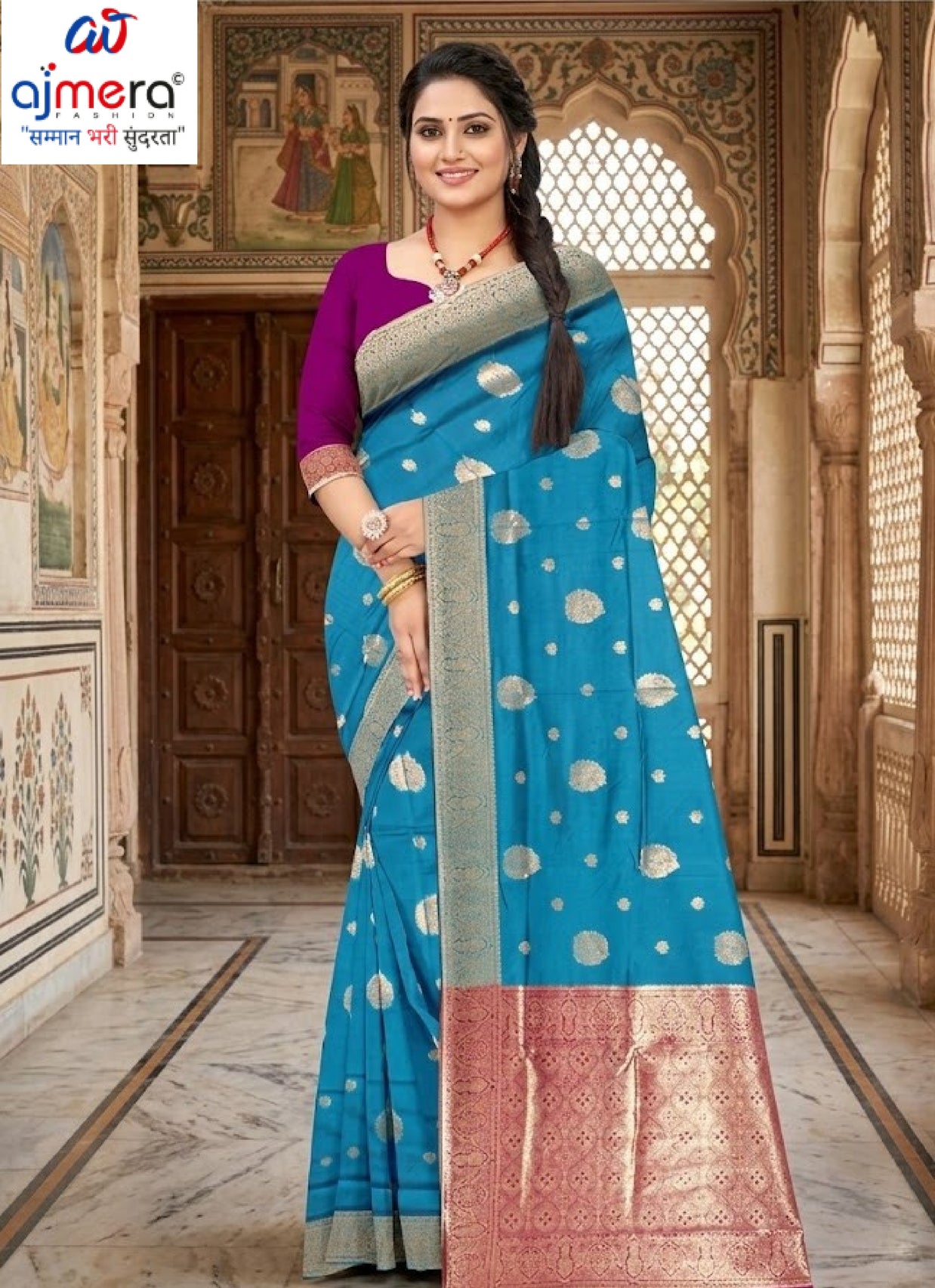 Chic Rapier Silk Matching Saree With Blouse Piece | BWF-DHARA