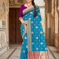 Chic Rapier Silk Matching Saree With Blouse Piece | BWF-DHARA