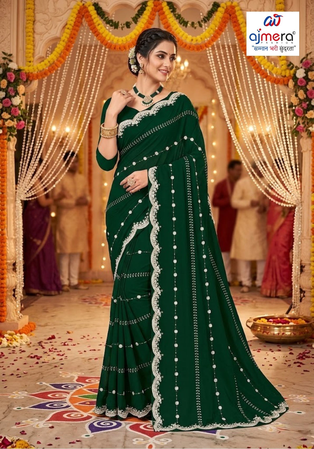 Dyed Matching Saree Manufacturer with Blouse Piece for Premium Ethnic and Traditional Wear | SRS-SHYAM SUNDARI
