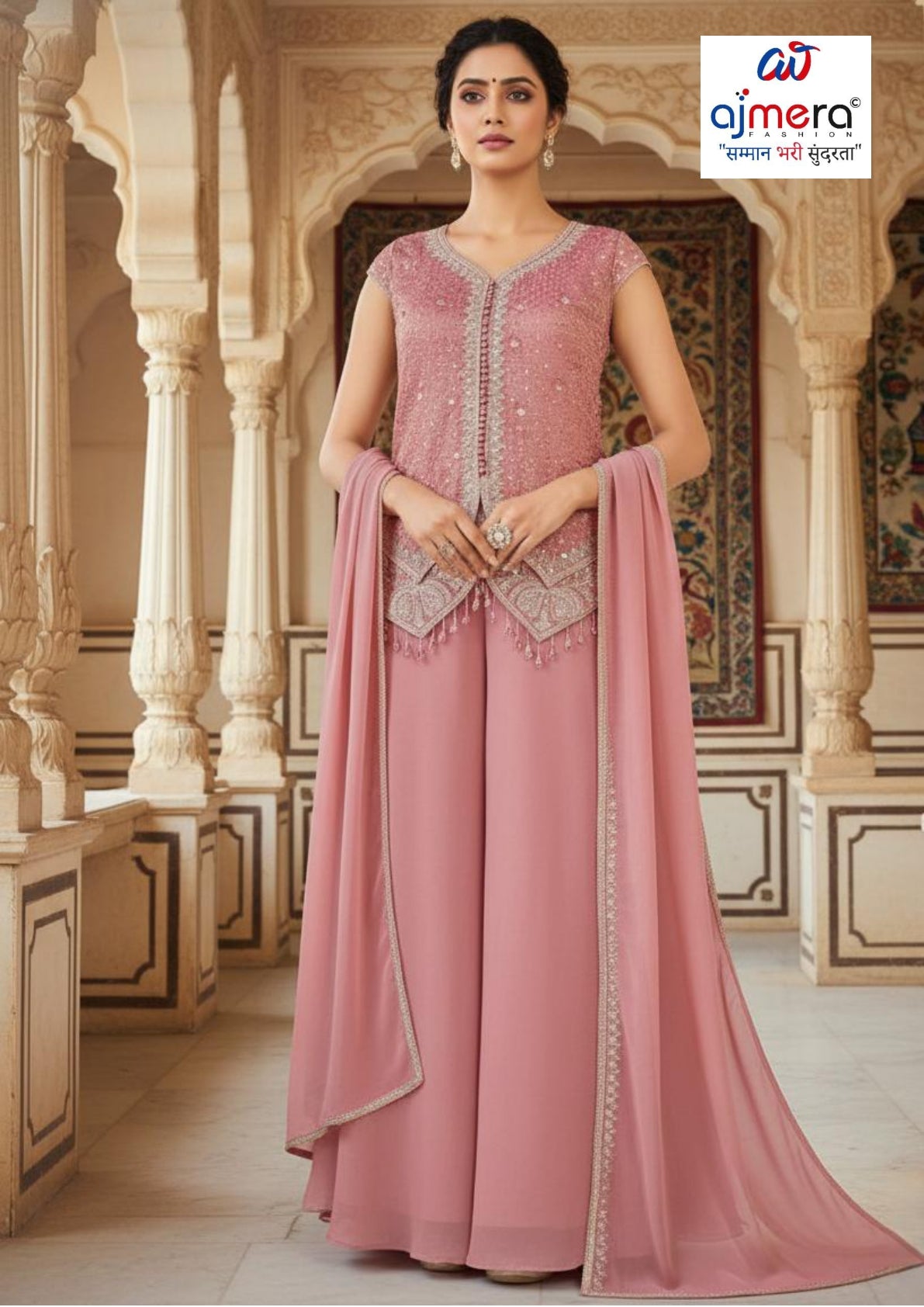 Designer Jacquard Gown for Women | JNX-LADLI87-L