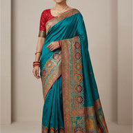 Classic Border Jacquard Silk Saree With Blouse Piece | PGT-NITARA