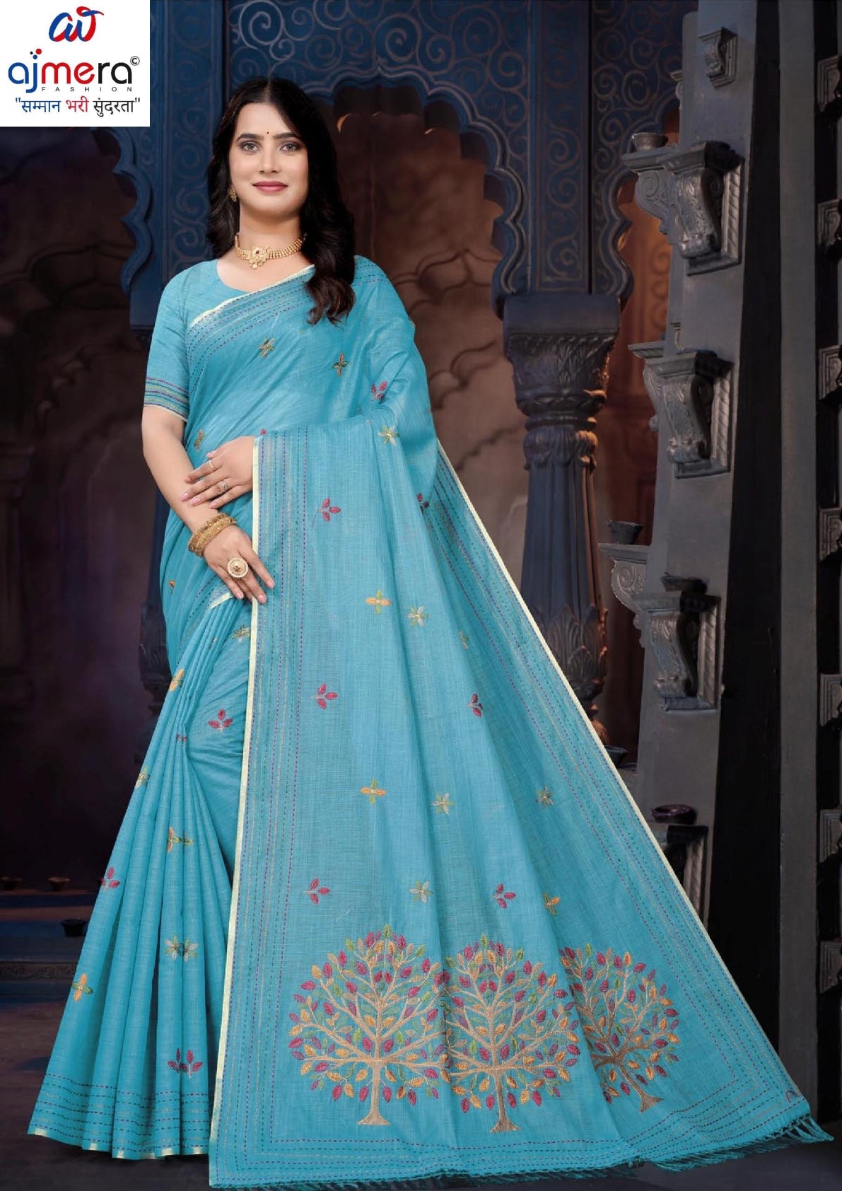 Pure Cotton Saree with Blouse Piece for Premium Ethnic and Traditional Wear | PUT-BHAKTI