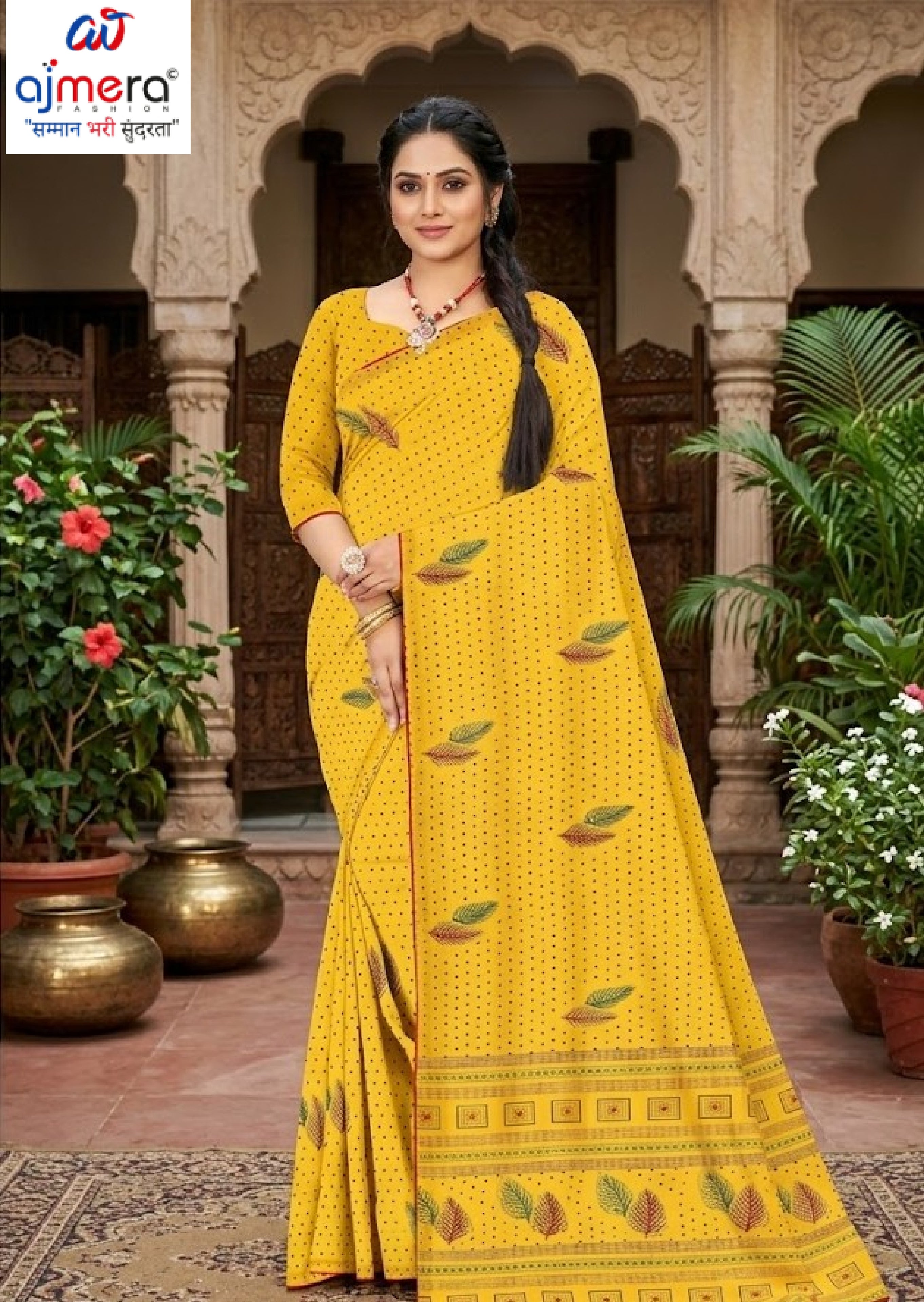 Chic Printed Saree with Blouse Piece for Sophisticated Ethnic Style | GLC-LAXMI