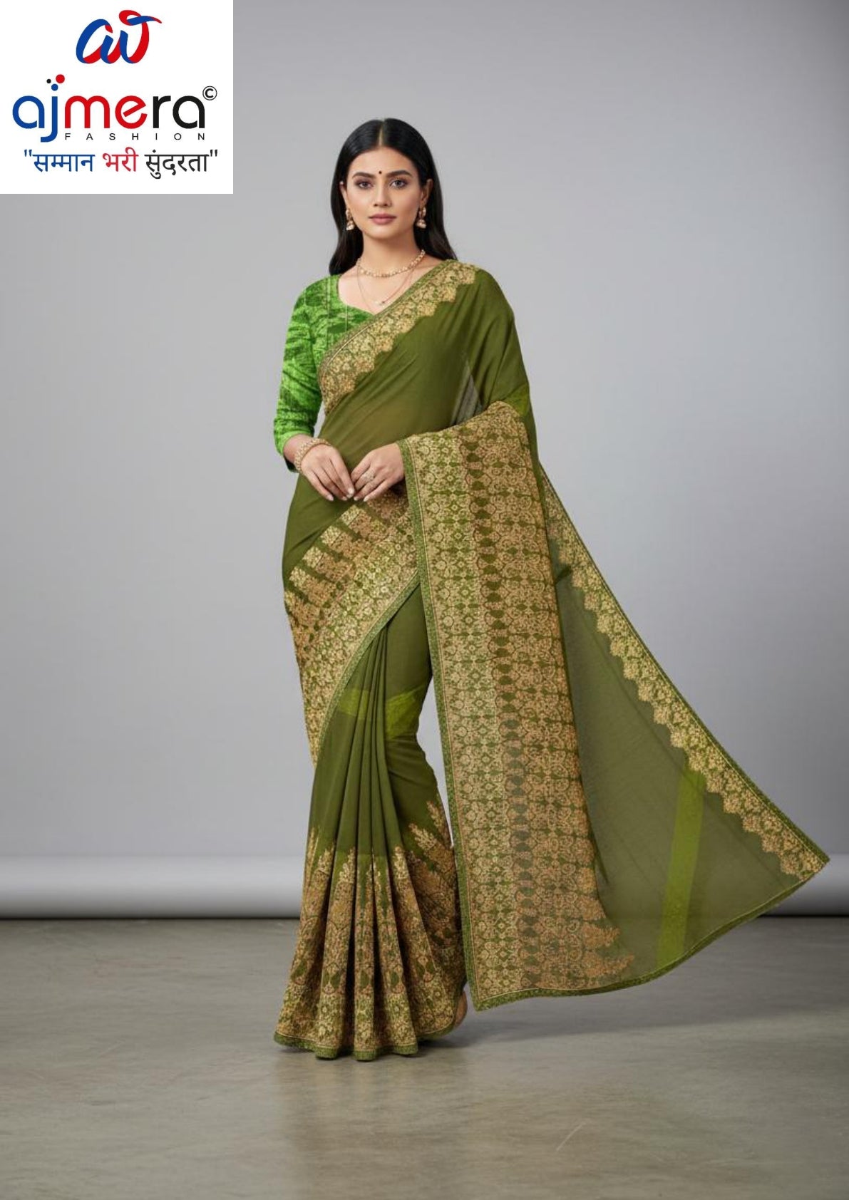 Weightless Print Loose Saree with Blouse for Premium Ethnic and Traditional Wear | MVN-OVERTIME