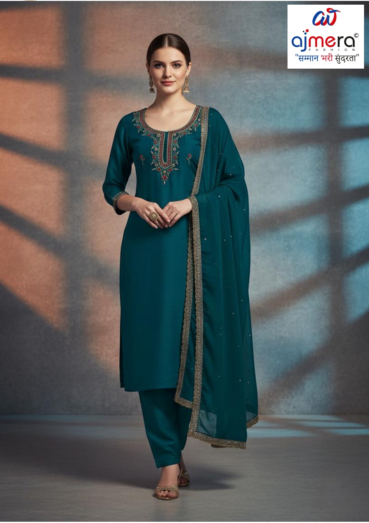 Premium Glass Organza Unstitched Suit Set | BKE-SIMRAN