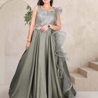 Designer Satin Gown for Women | CRY-5012